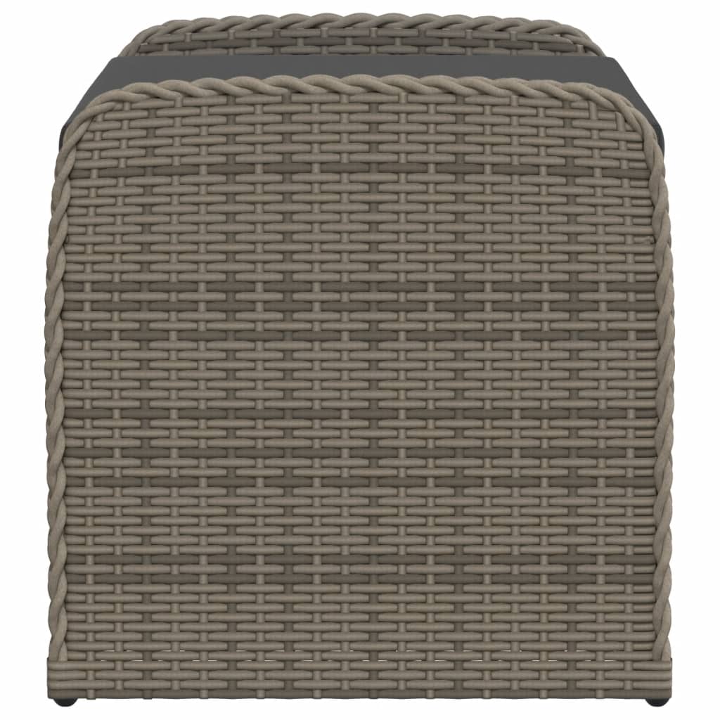 Klupa za pohranu s jastukom siva 80 x 51 x 52 cm od poliratana
