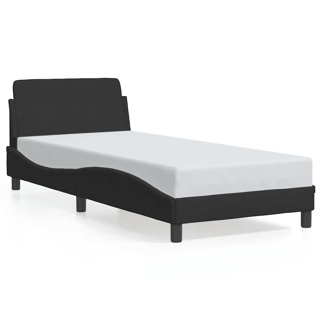 Okvir kreveta s uzglavljem Dover crni 80x200cm baršunasti