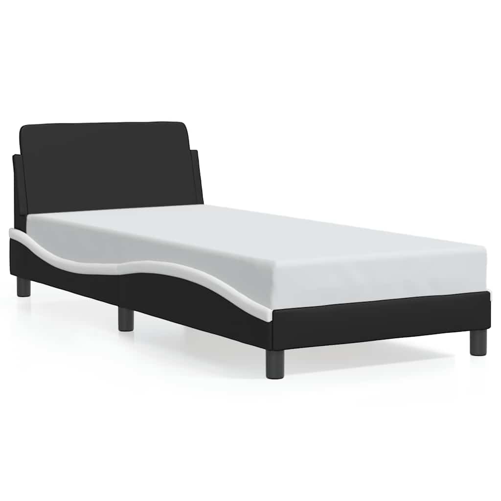 Okvir za krevet Dover crno-bijeli 80x200 cm umjetna koža