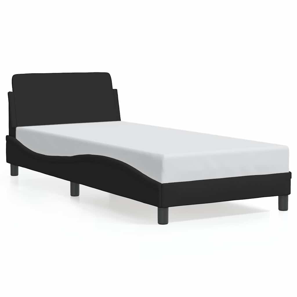 Okvir kreveta s uzglavljem Dover crni 90x190cm od tkanine