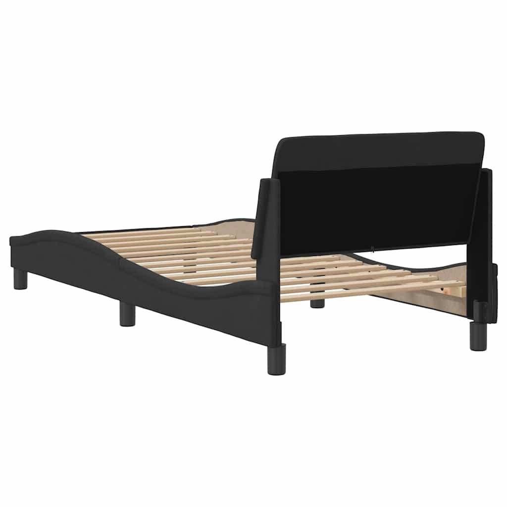 Okvir kreveta s uzglavljem Dover crni 90x200cm baršunasti