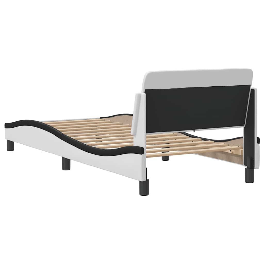 Okvir za krevet Dover bijelo-crni 90 x 200 cm umjetna koža