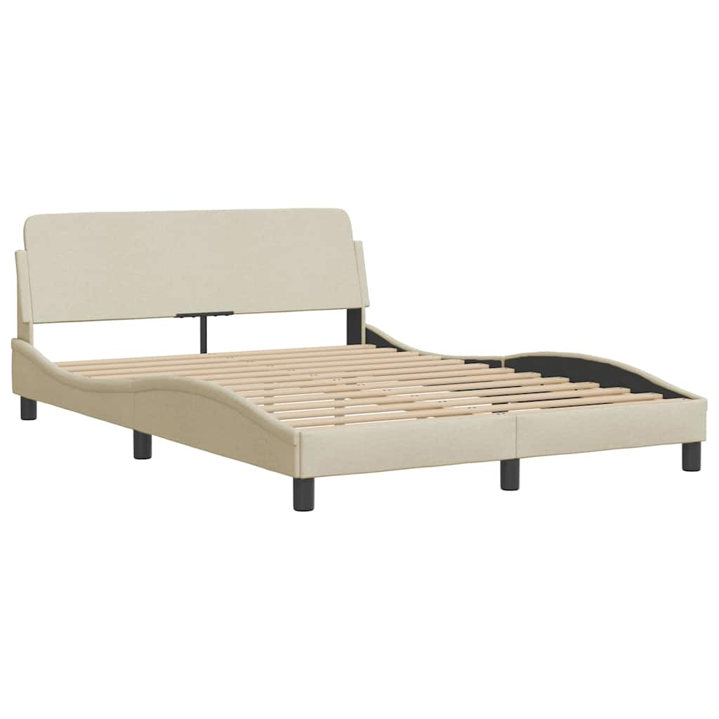 Okvir za krevet Dover krem 140 x 190 cm od tkanine