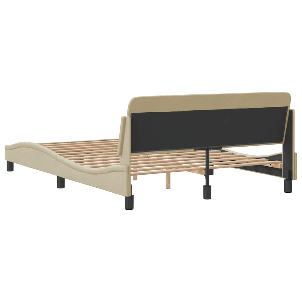 Okvir za krevet Dover krem 140 x 190 cm od tkanine