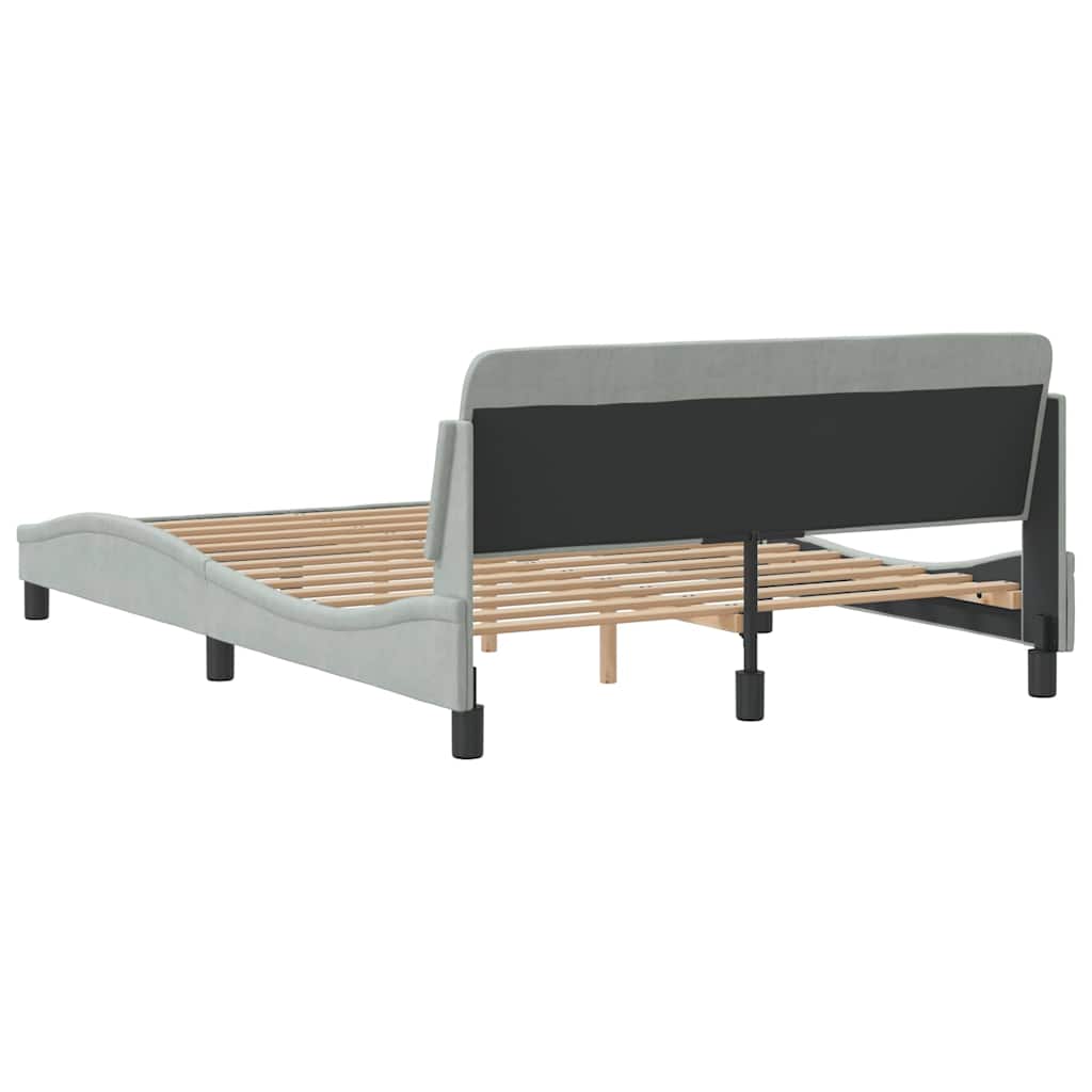 Okvir za krevet Dover svjetlosivi 140 x 190 cm baršunasti