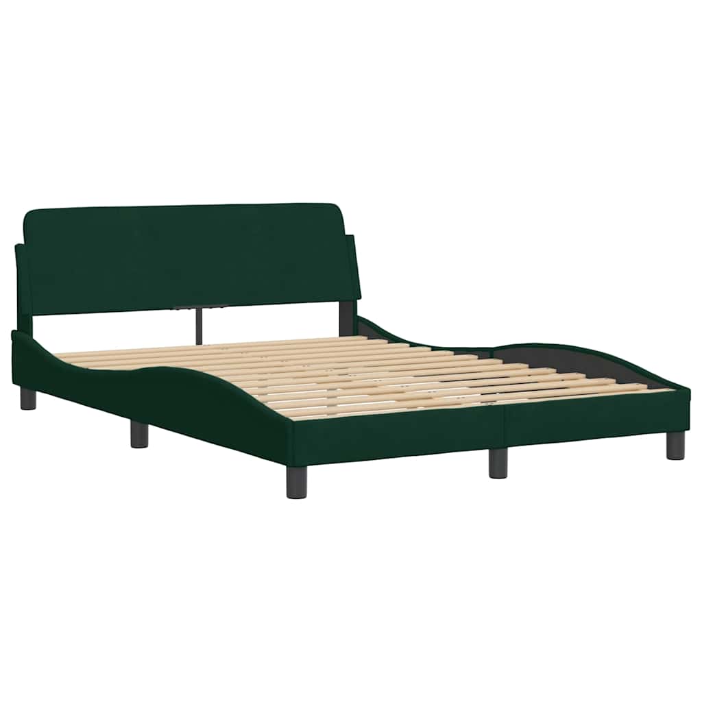 Okvir za krevet Dover tamnozeleni 140x190 cm baršunasti
