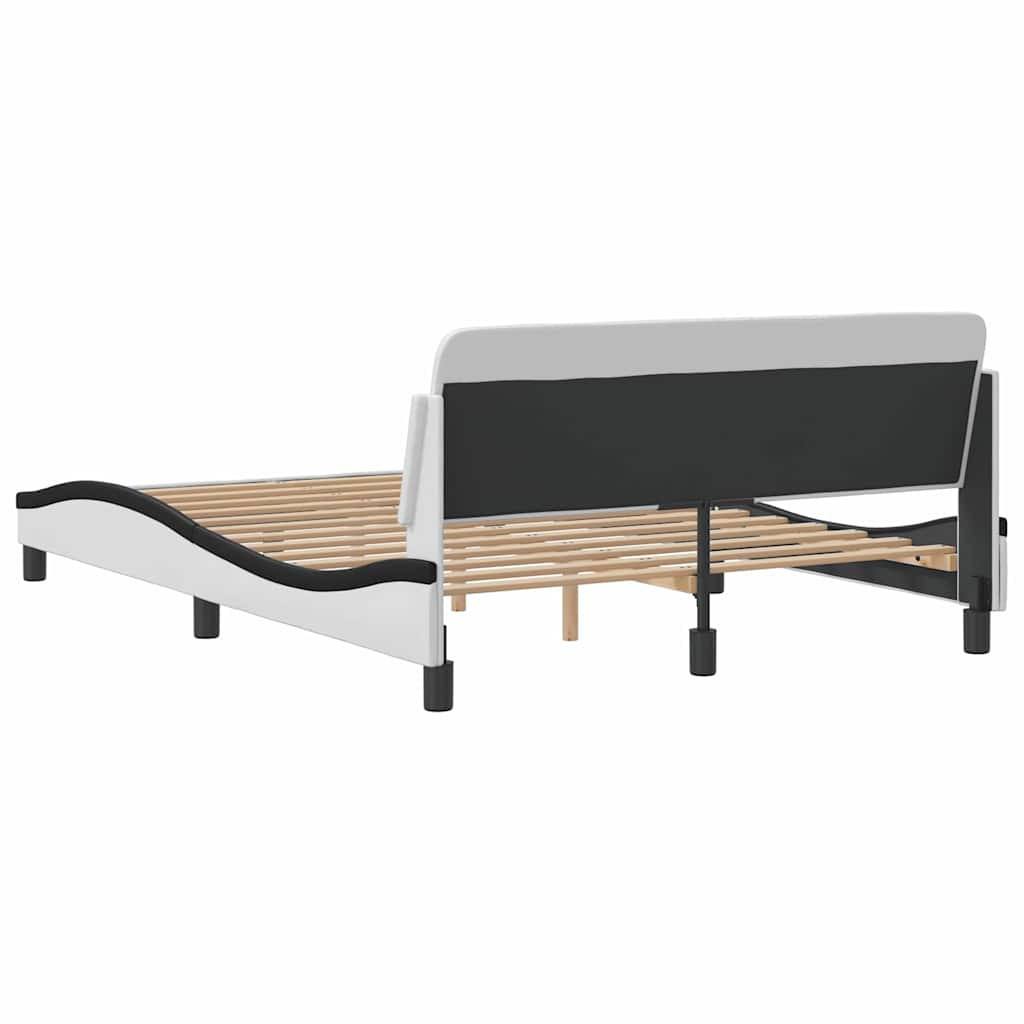 Okvir za krevet Dover bijelo-crni 140x190 cm umjetna koža