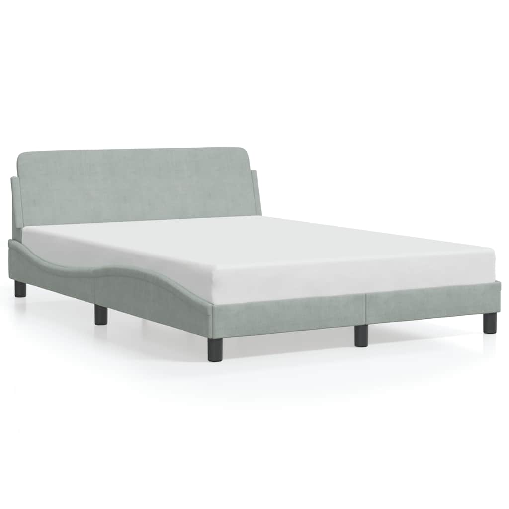Okvir za krevet Dover svjetlosivi 140x200 cm baršunasti