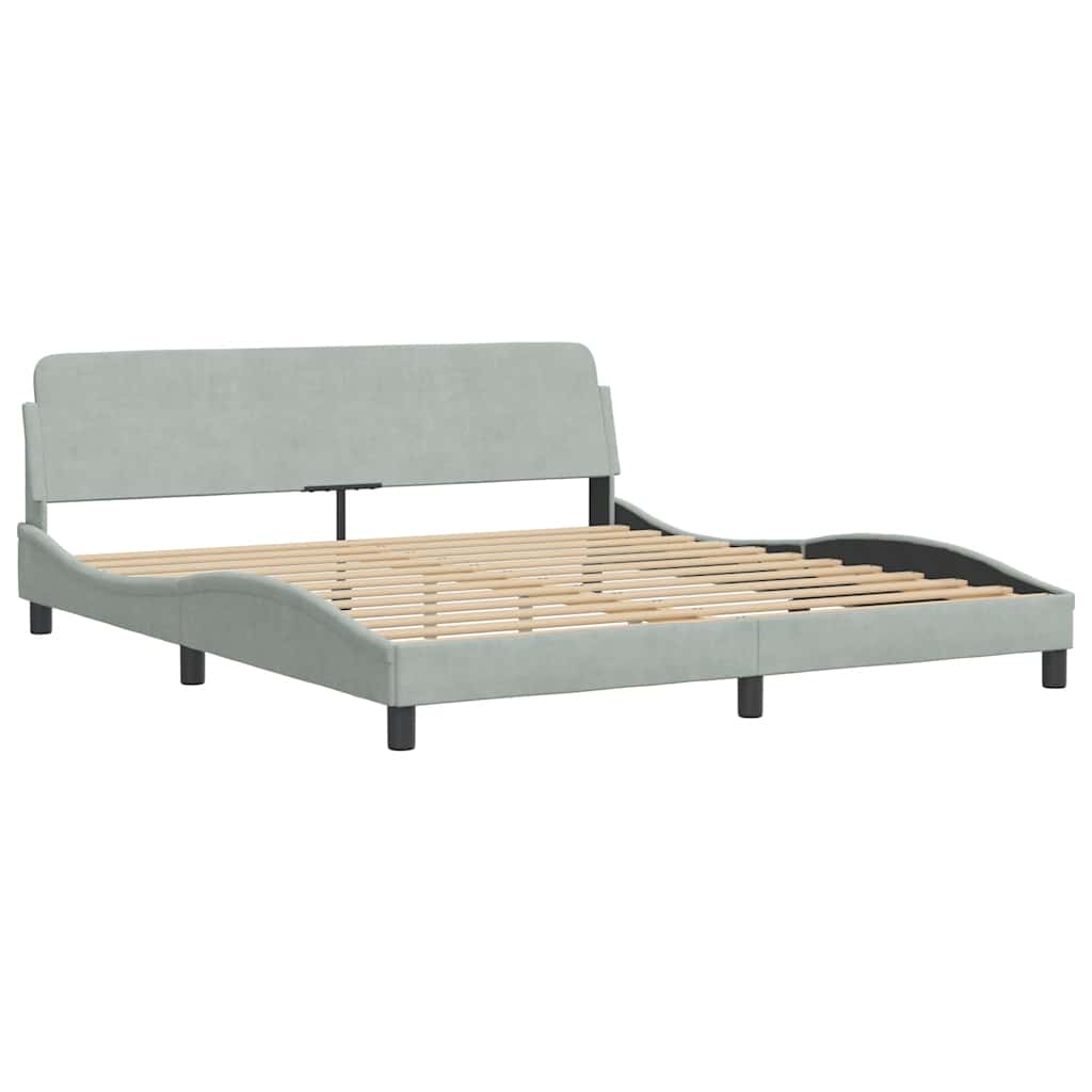 Okvir za krevet Dover svjetlosivi 180x200 cm baršunasti