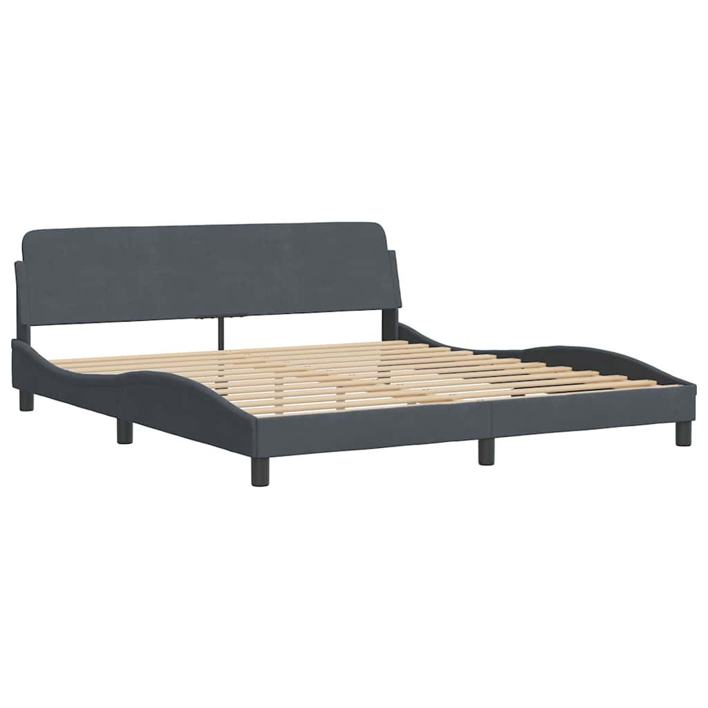 Okvir za krevet Dover tamnosivi 180x200 cm baršunasti