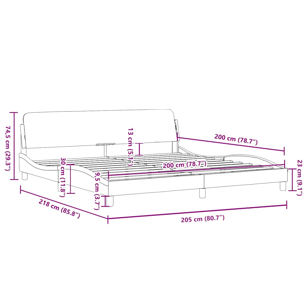Okvir za krevet Dover smeđesivi 200x200 cm od tkanine