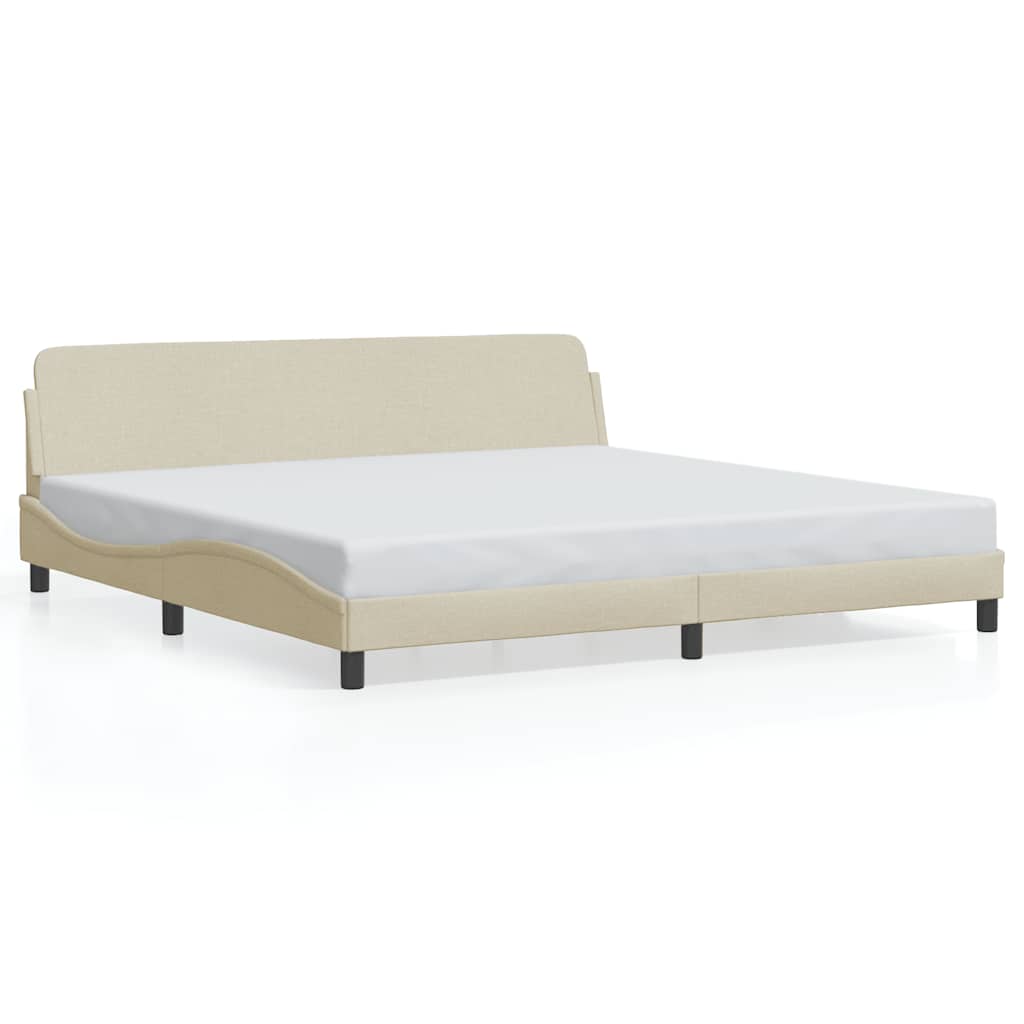 Okvir za krevet Dover krem 200x200 cm od tkanine