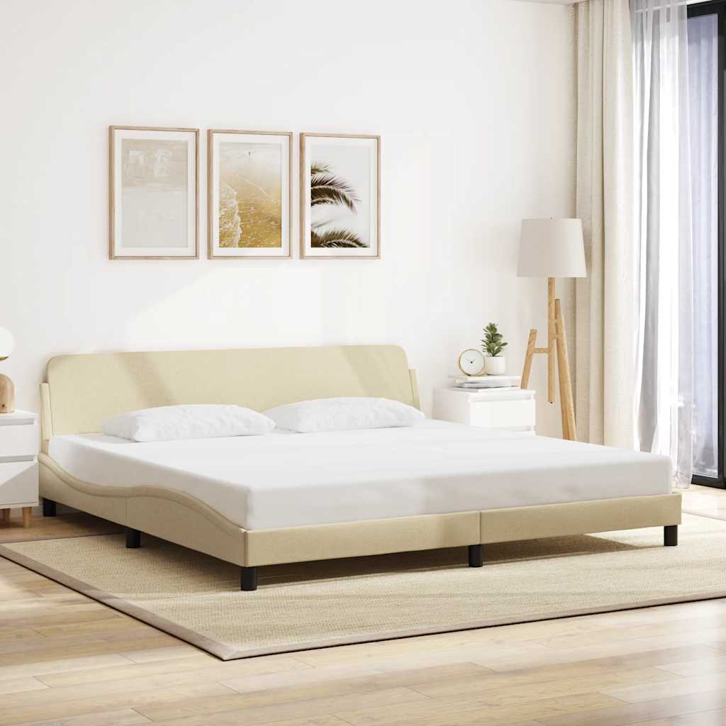 Okvir za krevet Dover krem 200x200 cm od tkanine
