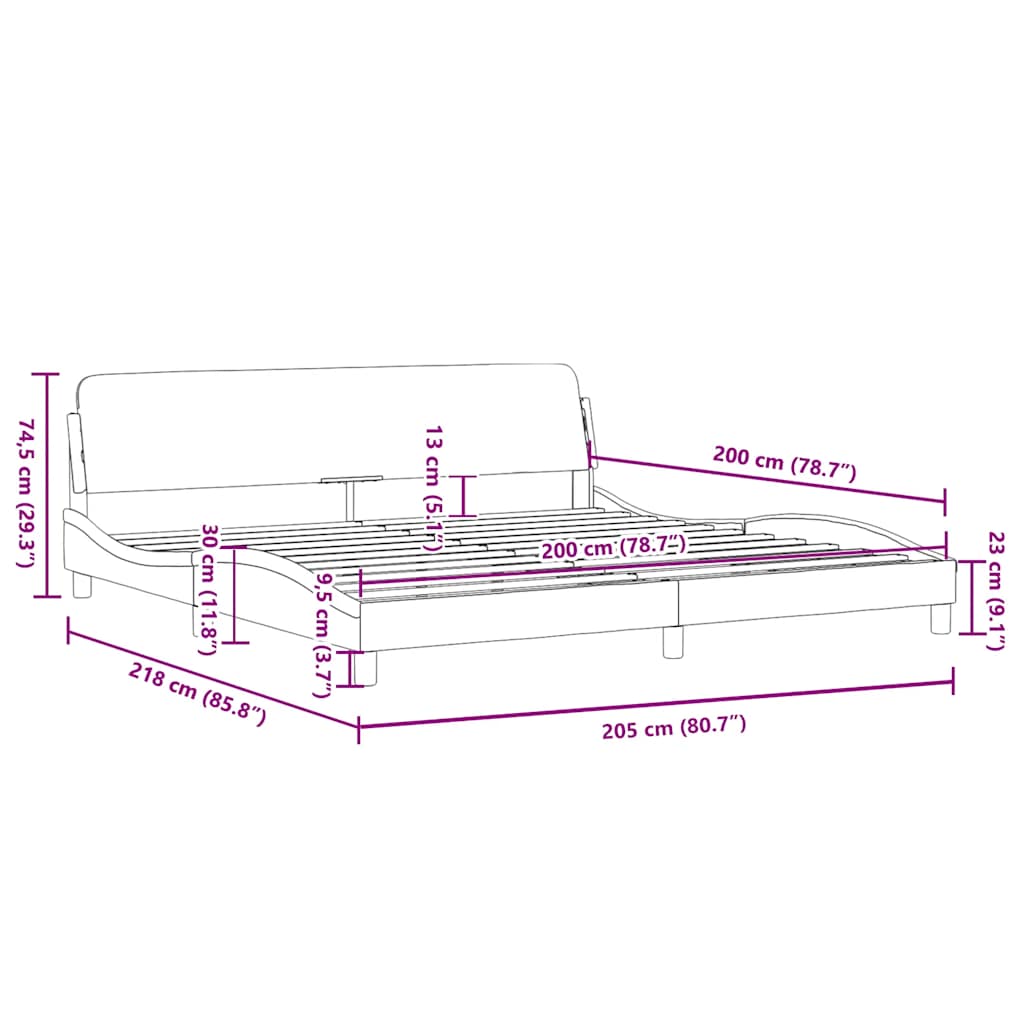 Okvir za krevet Dover plavi 200x200 cm od tkanine