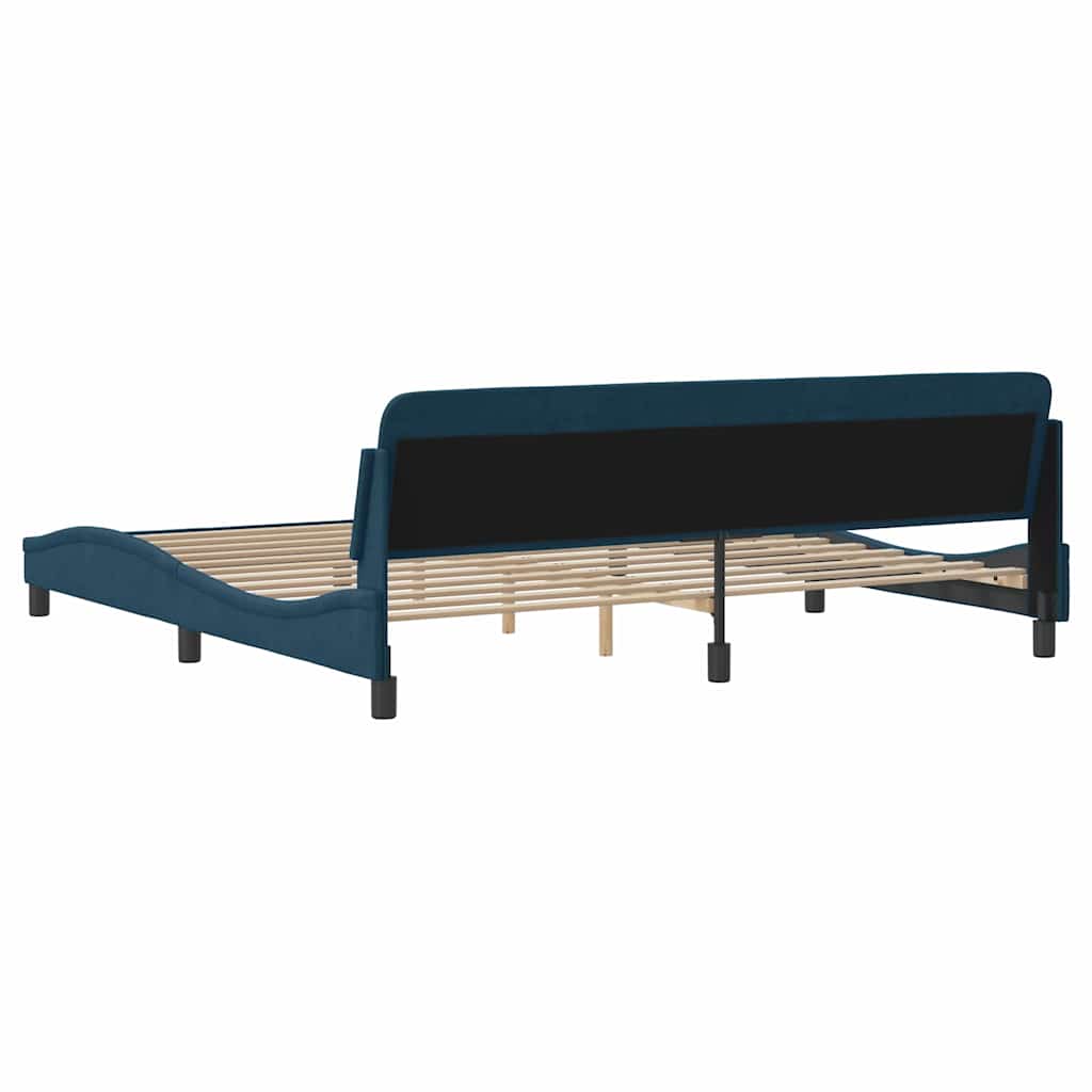Okvir za krevet Dover plavi 200x200 cm baršunasti
