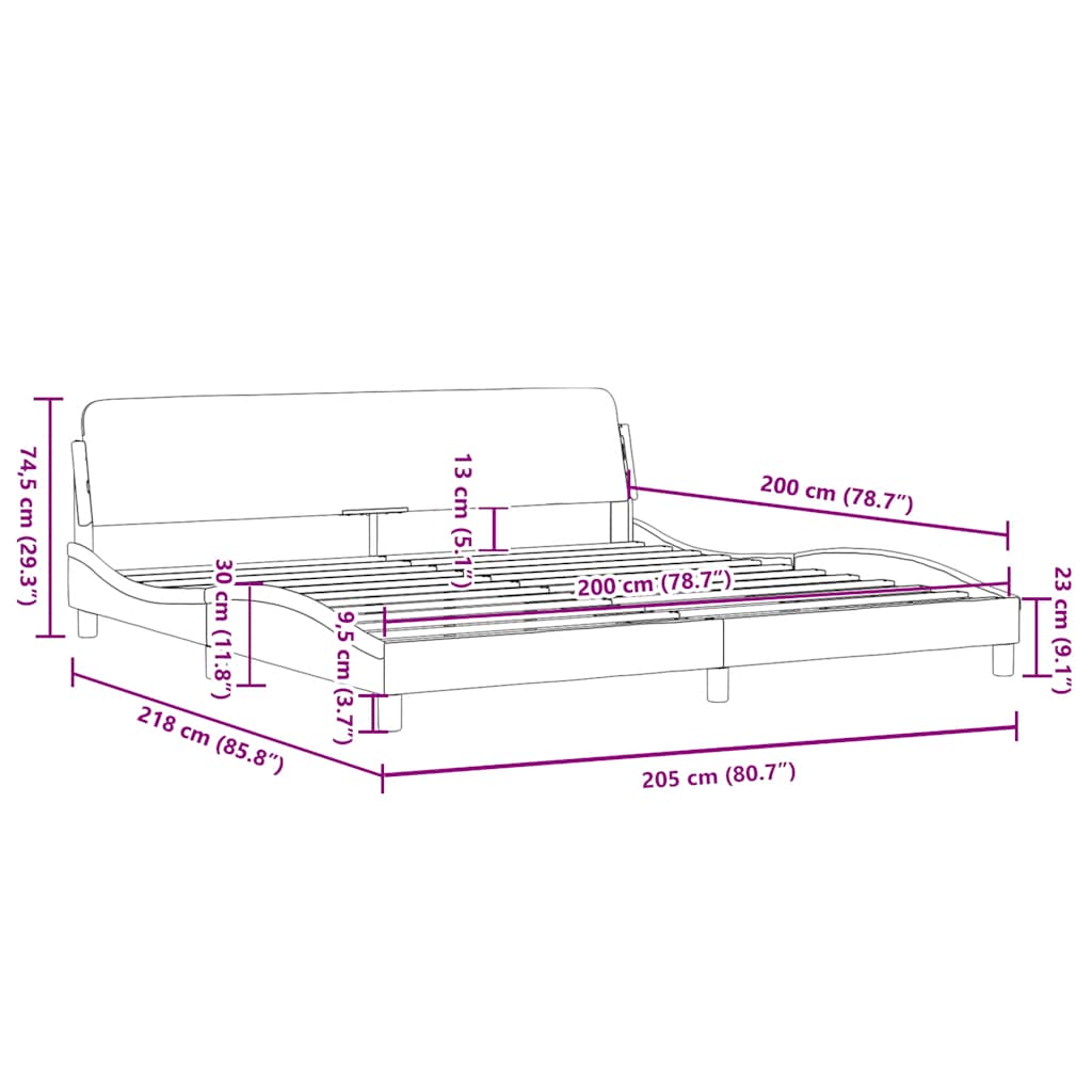 Okvir za krevet Dover cappuccina 200x200 cm umjetna koža