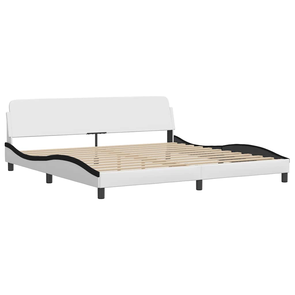 Okvir za krevet Dover bijelo-crni 200x200cm umjetna koža