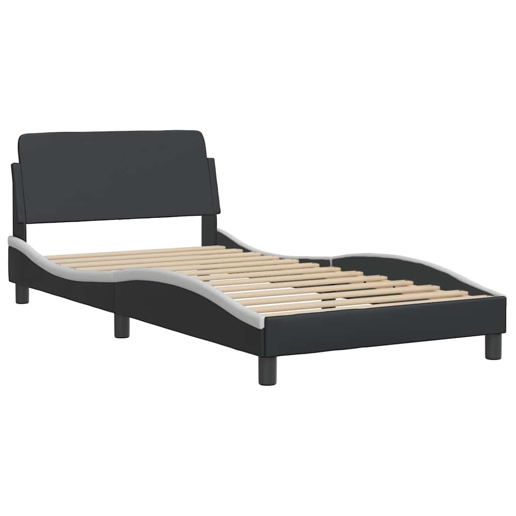 Okvir za krevet Dover crno-bijeli 100 x 190 cm umjetna koža