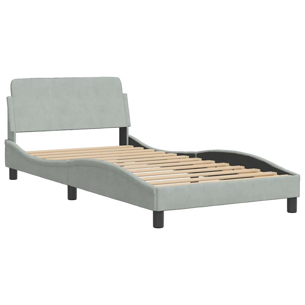 Okvir za krevet Dover svjetlosivi 100x203 cm baršunasti