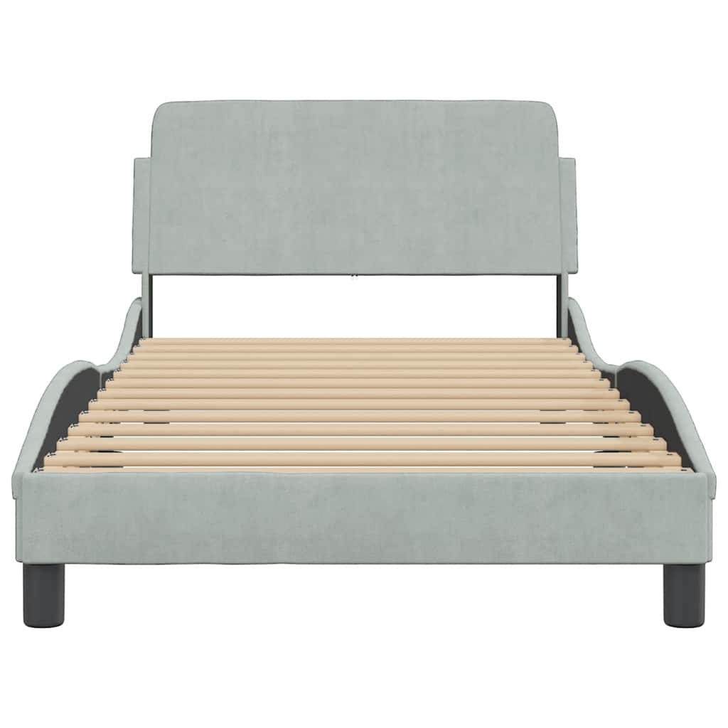 Okvir za krevet Dover svjetlosivi 100x203 cm baršunasti