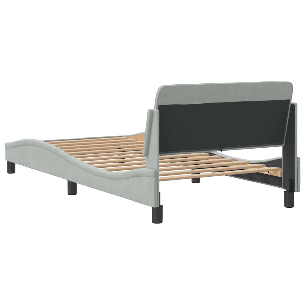 Okvir za krevet Dover svjetlosivi 100x203 cm baršunasti