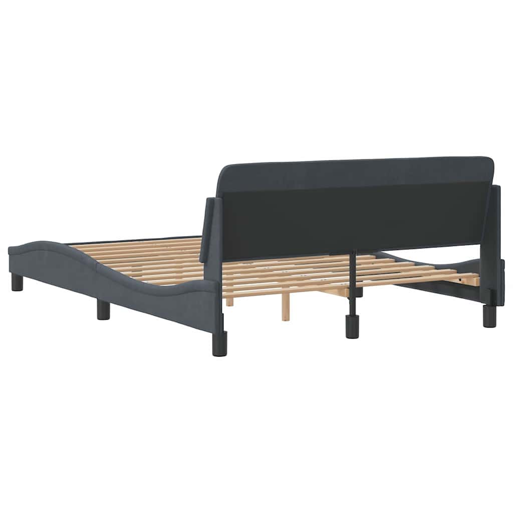 Okvir za krevet Dover tamnosivi 137x190 cm baršunasti