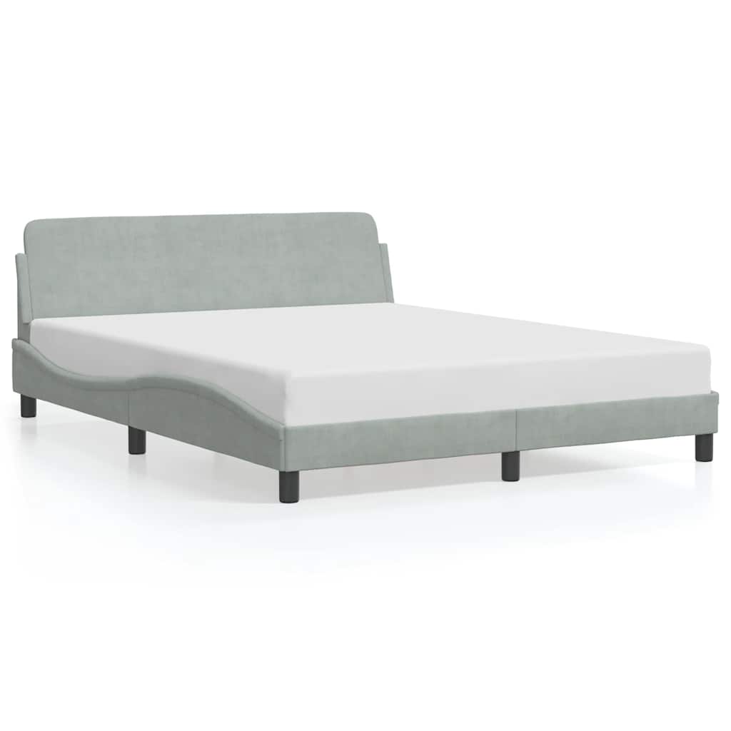 Okvir za krevet Dover svjetlosivi 152x203 cm baršunasti