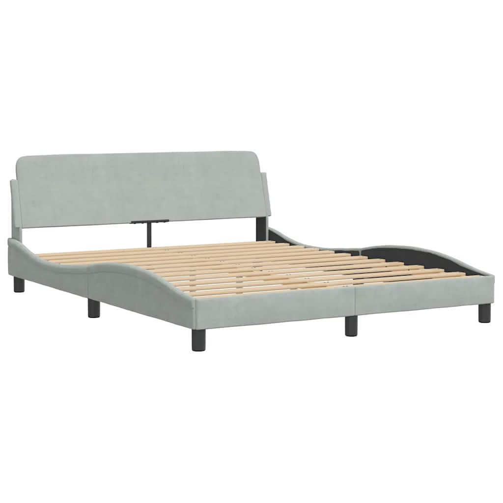 Okvir za krevet Dover svjetlosivi 152x203 cm baršunasti