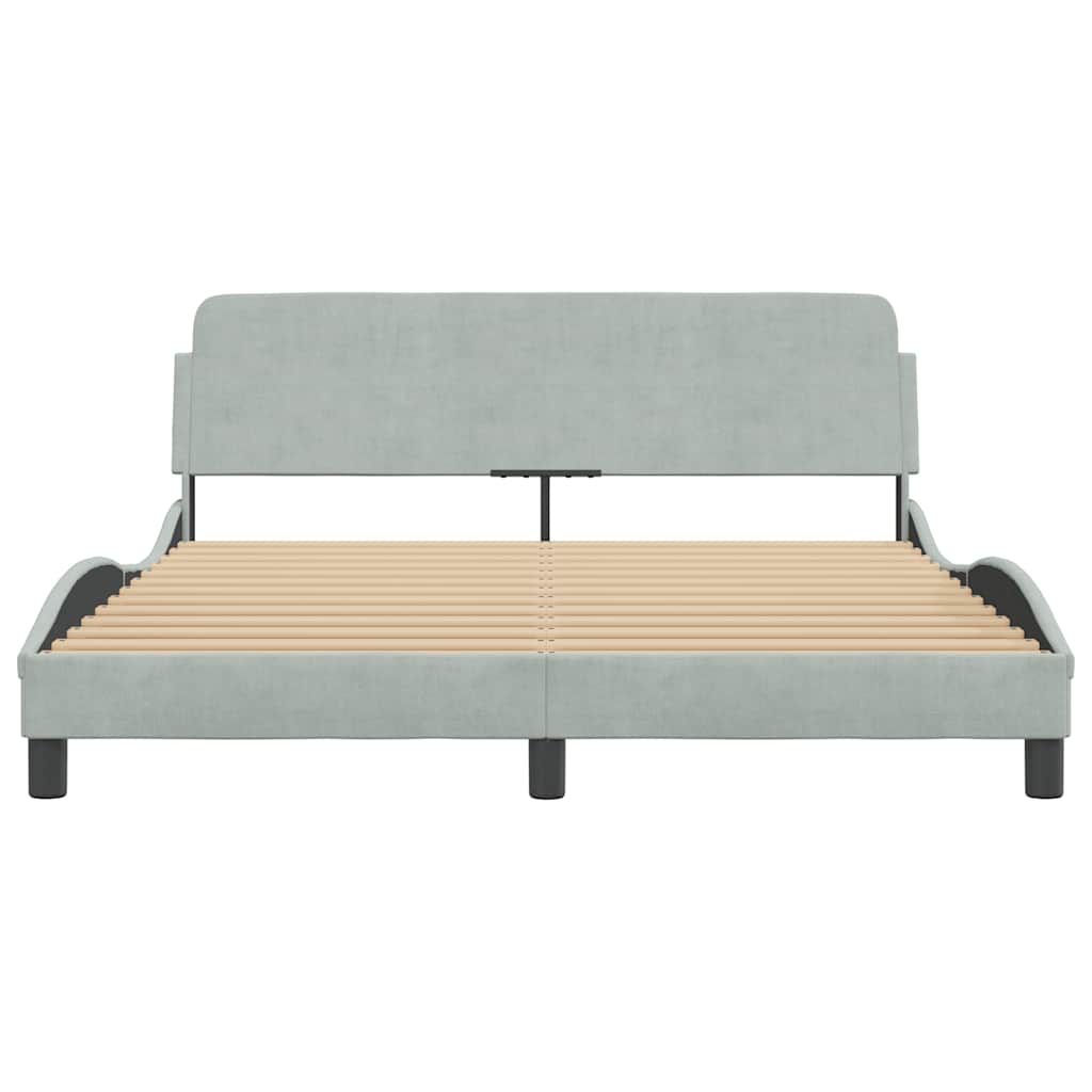 Okvir za krevet Dover svjetlosivi 152x203 cm baršunasti