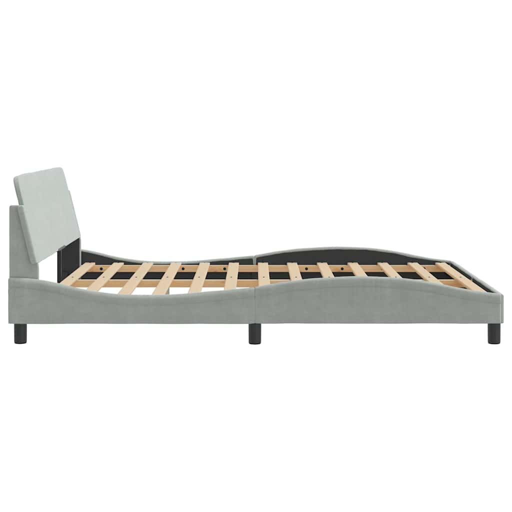 Okvir za krevet Dover svjetlosivi 152x203 cm baršunasti