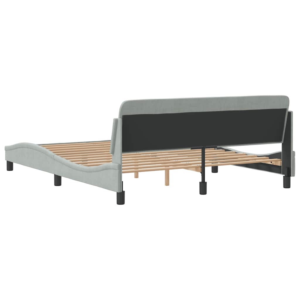 Okvir za krevet Dover svjetlosivi 152x203 cm baršunasti