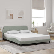 Okvir za krevet Dover svjetlosivi 152x203 cm baršunasti