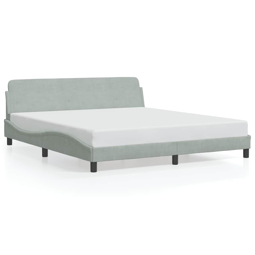 Okvir za krevet Dover svjetlosivi 183x213 cm baršunasti