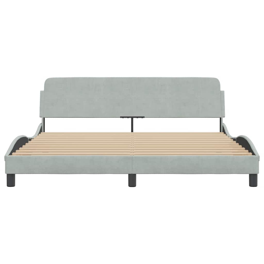 Okvir za krevet Dover svjetlosivi 183x213 cm baršunasti