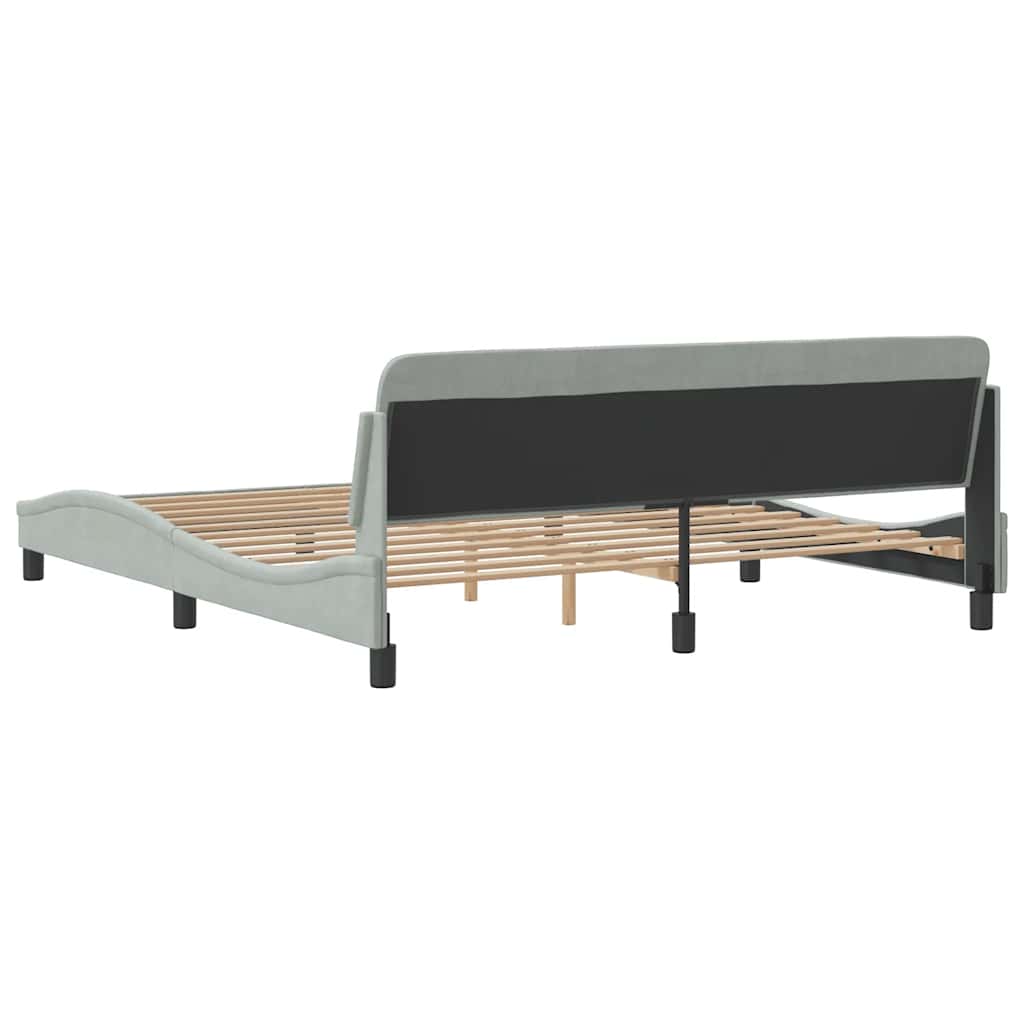 Okvir za krevet Dover svjetlosivi 183x213 cm baršunasti