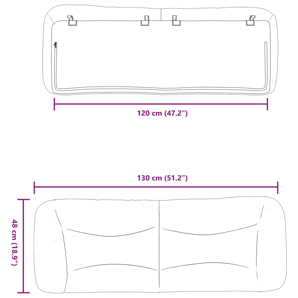 Jastuk za uzglavlje Hvar bijeli 120 cm od umjetne kože