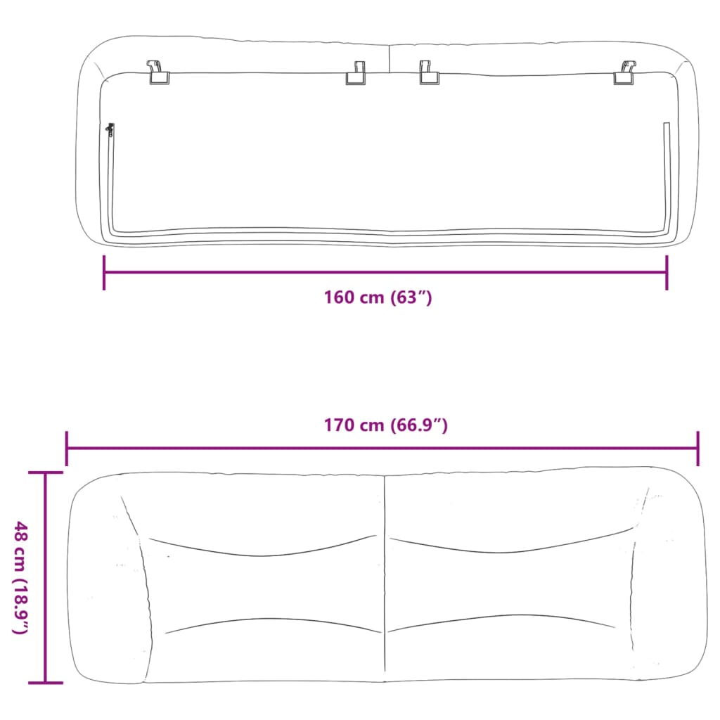 Jastuk za uzglavlje Hvar smeđesivi 160 cm od tkanine