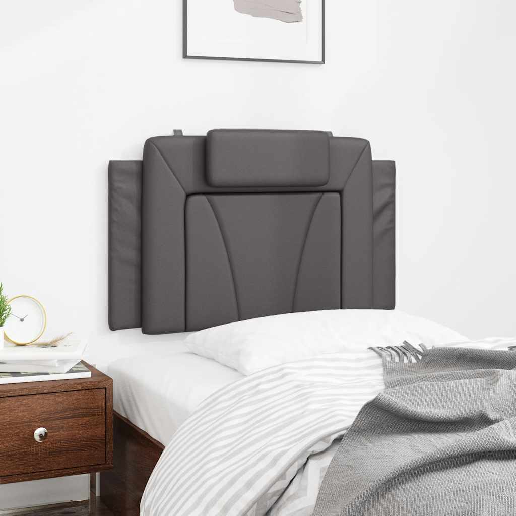 Jastuk za uzglavlje Viana sivi 90 cm od umjetne kože