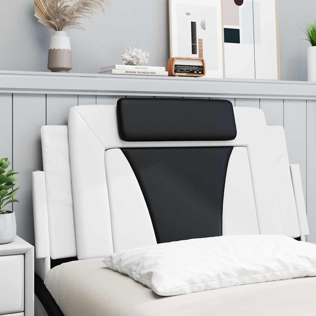 Jastuk za uzglavlje Viana bijelo-crni 100 cm od umjetne kože