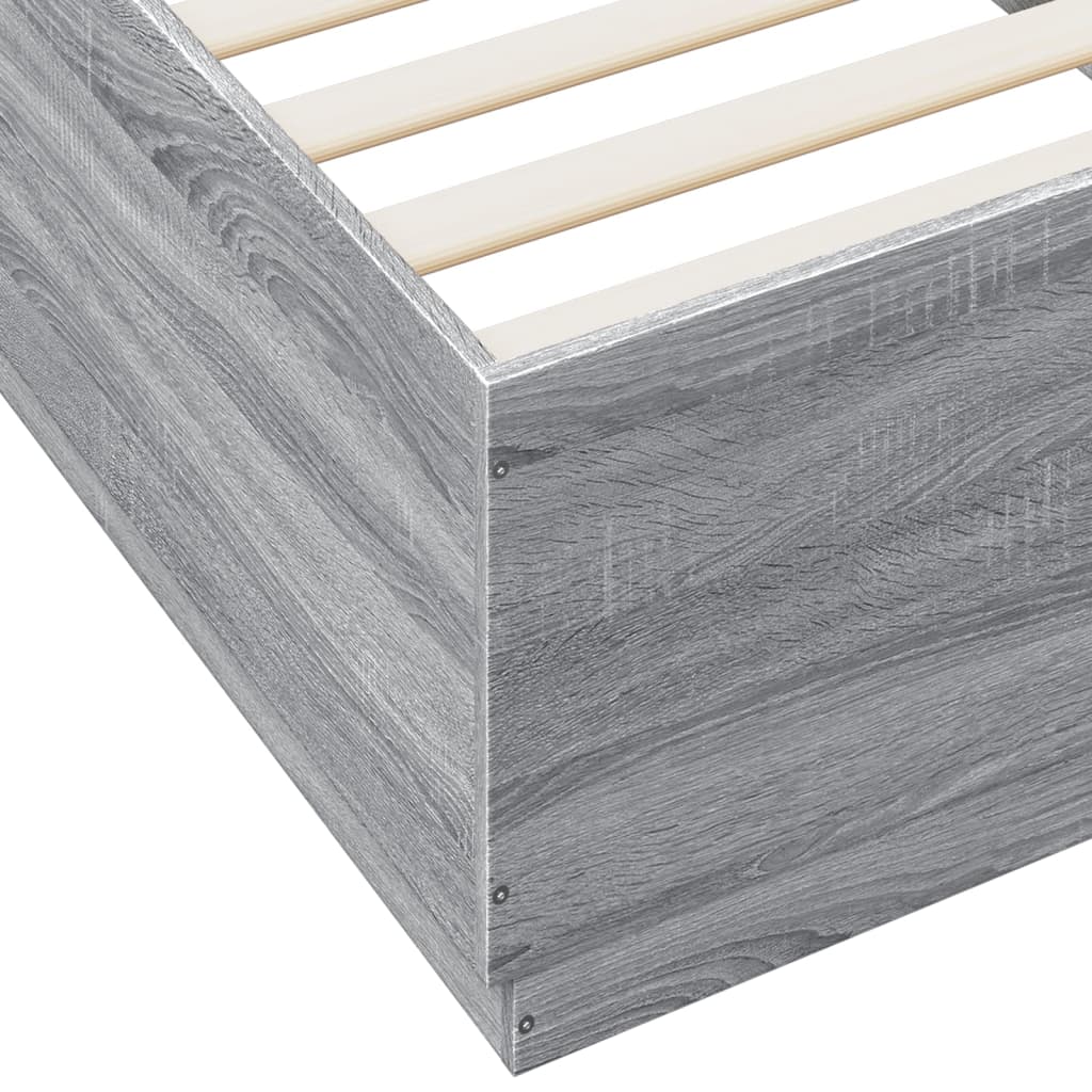 Okvir za krevet s LED svjetlima boja hrasta 100 x 200 cm drveni