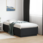 Okvir za krevet s LED svjetlima crni 90x190cm konstruirano drvo