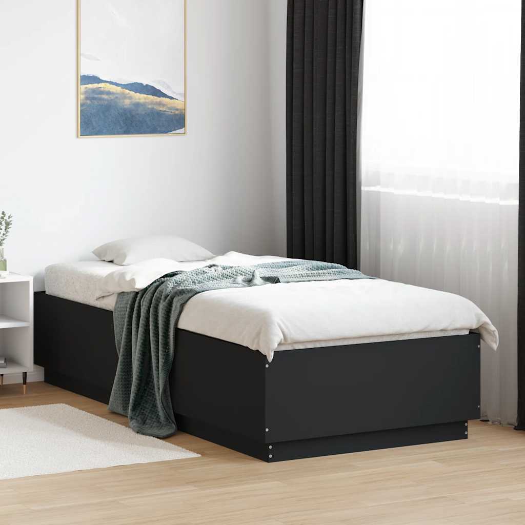 Okvir za krevet crni 100x200 cm konstruirano drvo