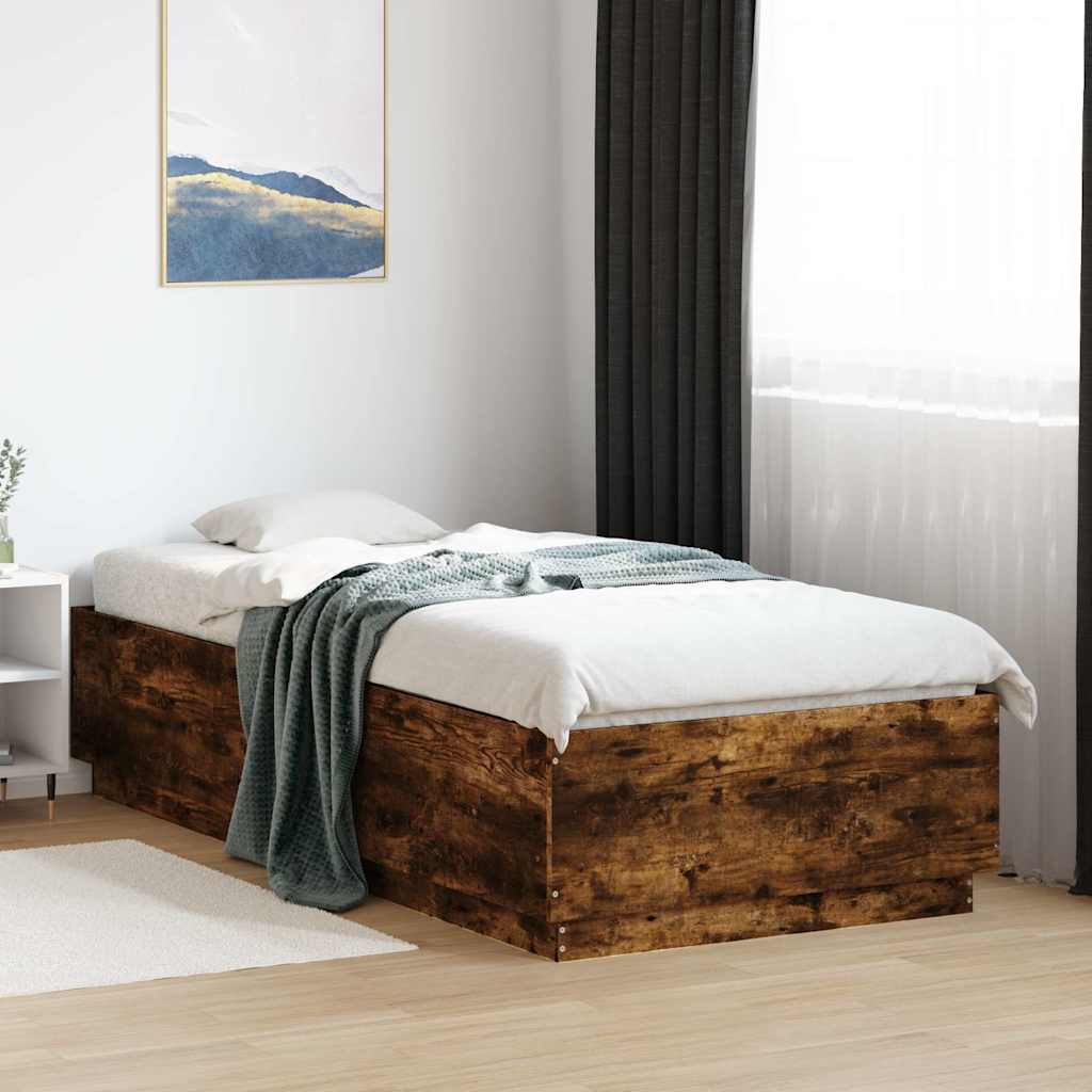 Okvir za krevet boja hrasta 120 x 200 cm konstruirano drvo