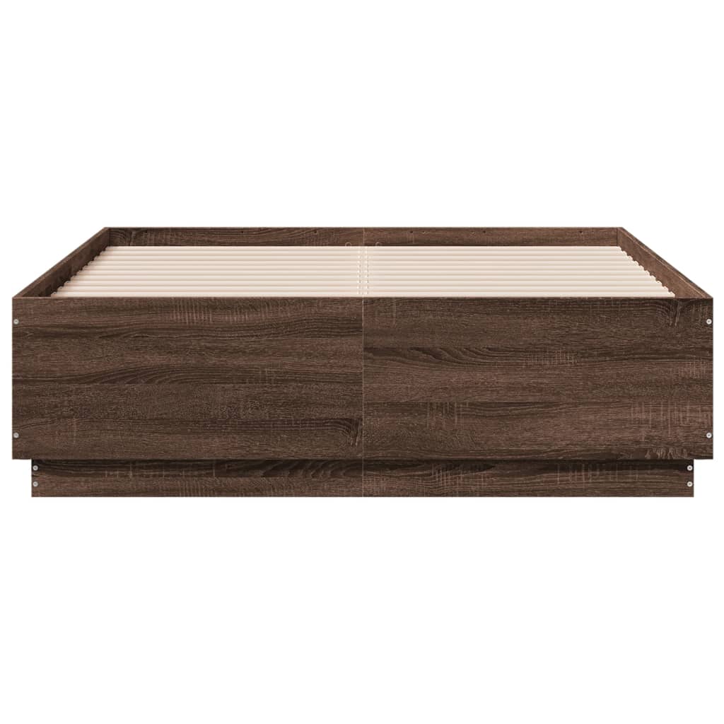 Okvir za krevet smeđi hrast 135x190 cm konstruirano drvo