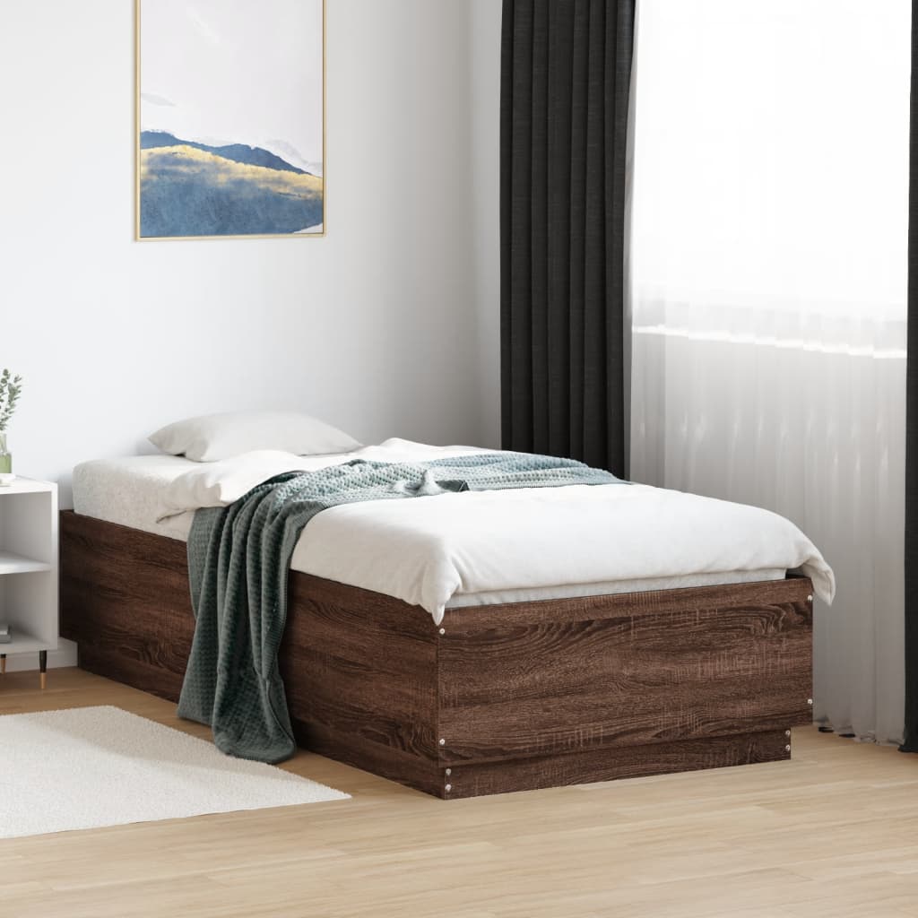 Okvir za krevet smeđi hrast 90x190 cm konstruirano drvo