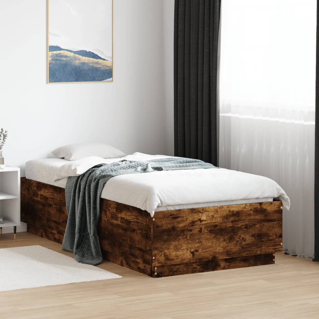 Okvir za krevet boja hrasta 75x190 cm konstruirano drvo