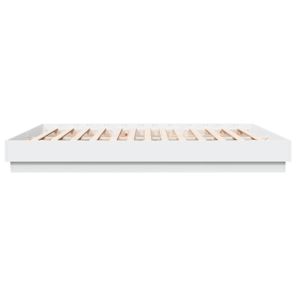 Okvir kreveta s LED svjetlima bijeli 200 x 200 cm