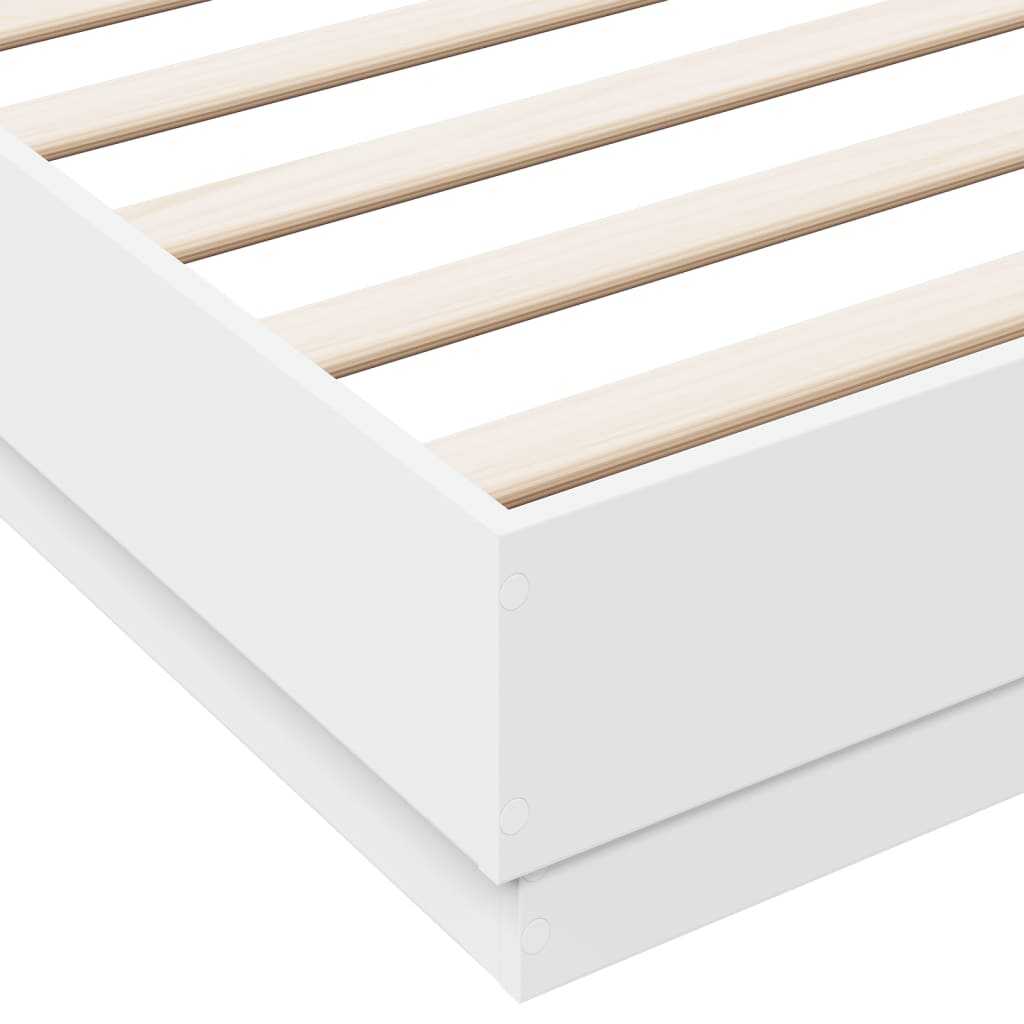 Okvir kreveta s LED svjetlima bijeli 200 x 200 cm