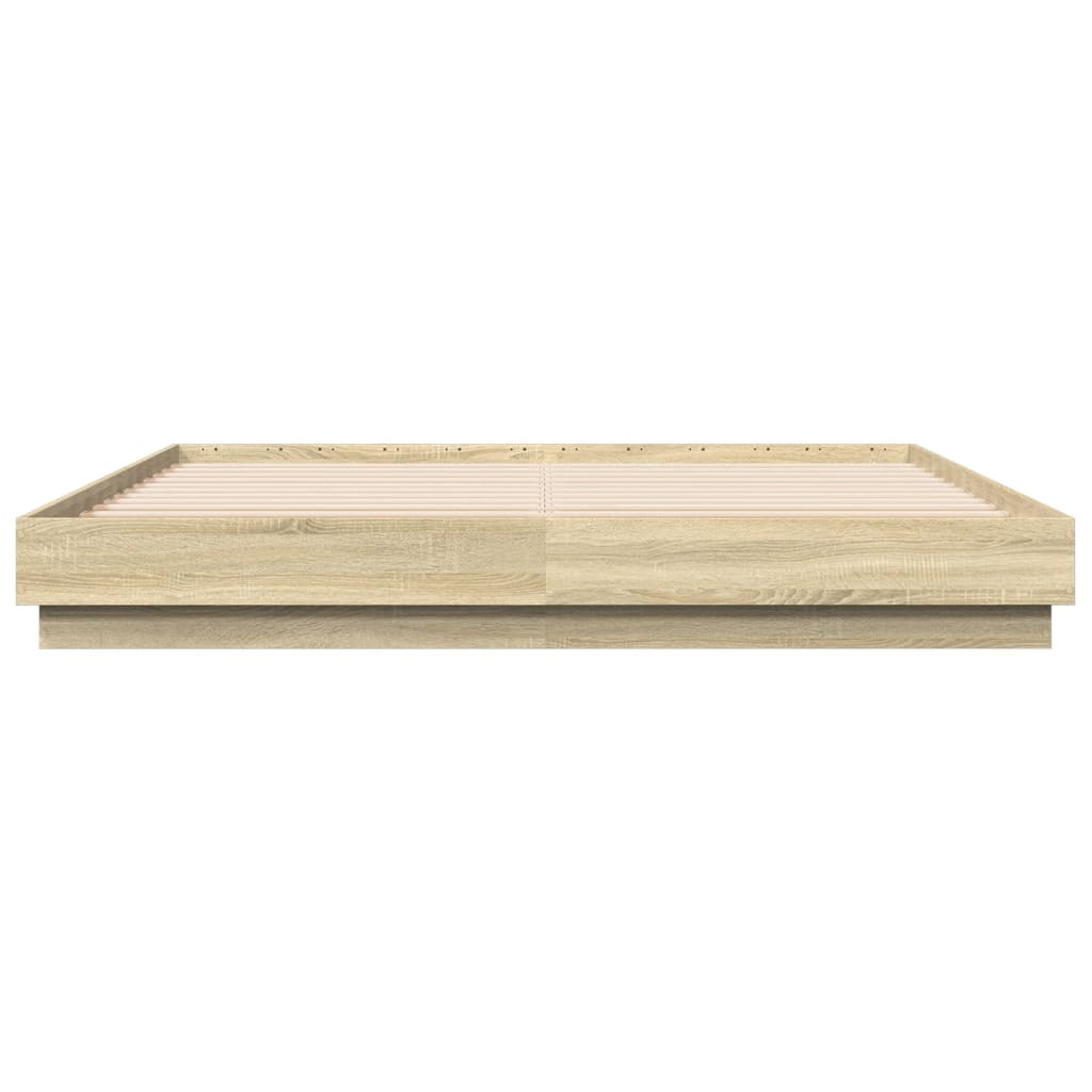 Okvir kreveta s LED svjetlima boja hrasta sonome 180 x 200 cm