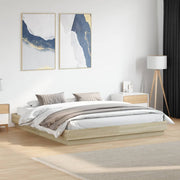 Okvir kreveta s LED svjetlima boja hrasta sonome 180 x 200 cm